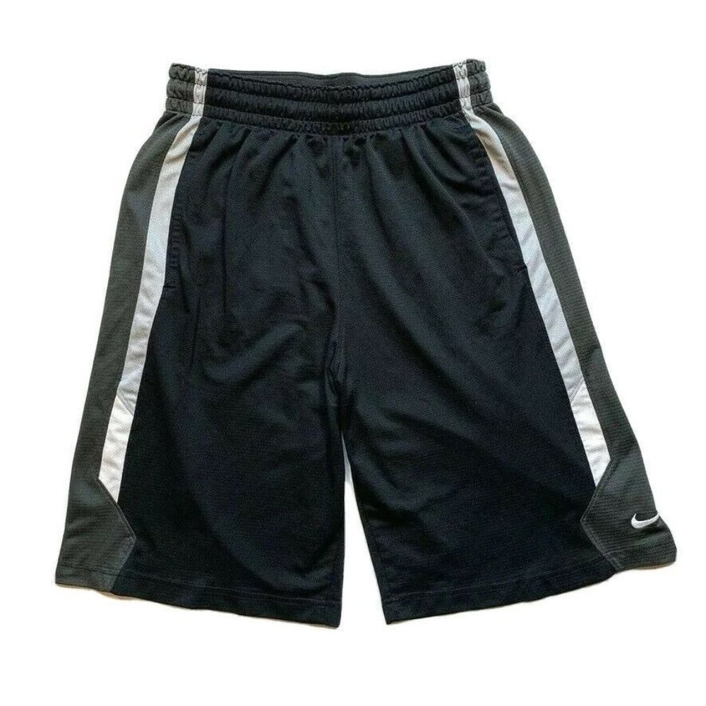Nike Dri-Fit Athletic Shorts Mens Medium Swoosh Elastic Waist Run Training Black
